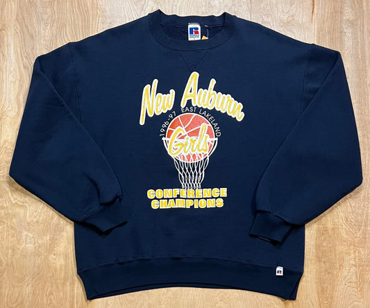 Vintage 1997 New Auburn Girls Basketball Russell Athletics Crewneck