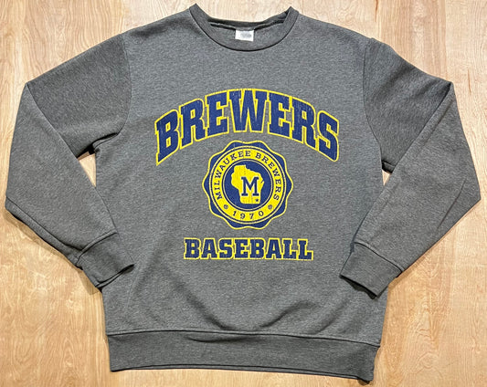 Milwaukee Brewers Baseball Grey Crewneck