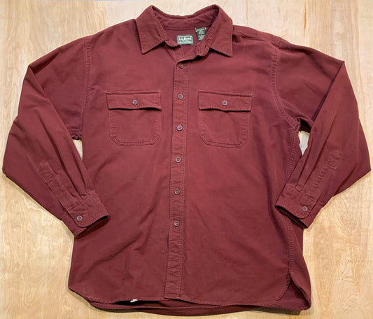 Vintage LL Bean Heavy Maroon Flannel