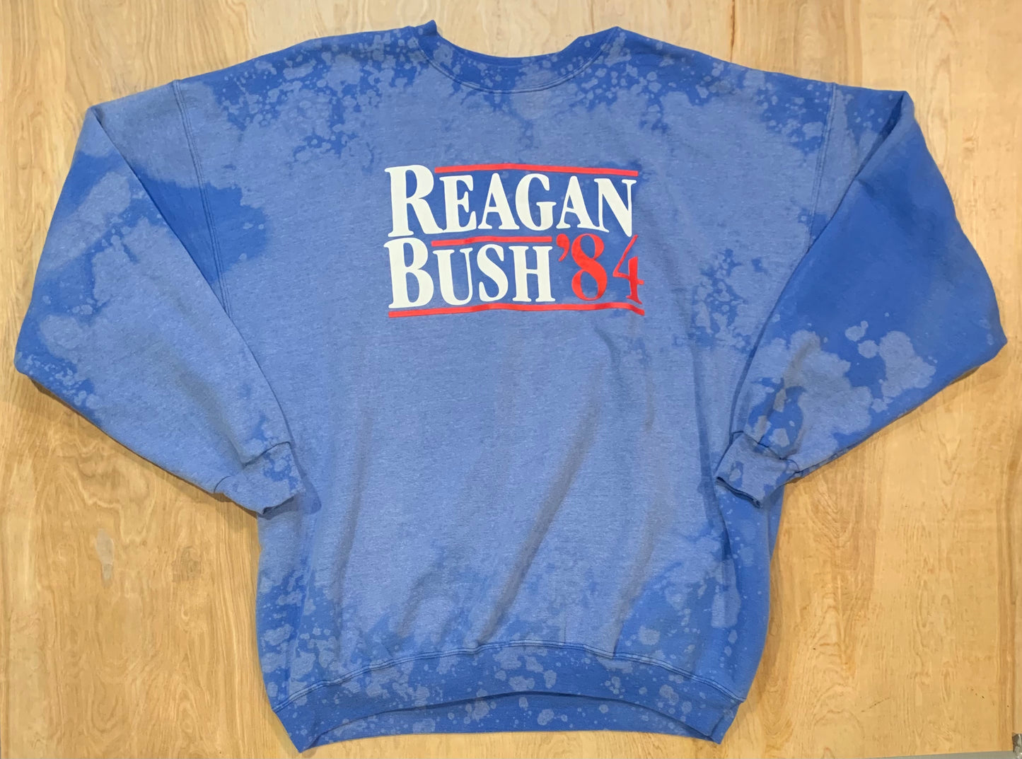 Reagan and Bush 1984 Custom Bleached Crewneck