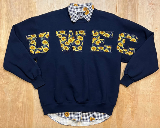 1980's UWEC Floral Flannel and Crewneck Combo