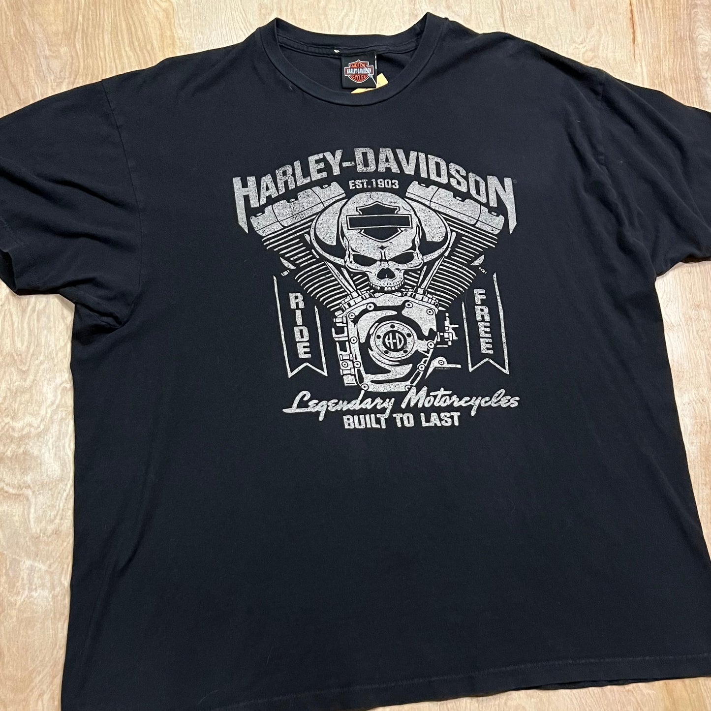 Harley Davidson "Built To Last" Shawano, Wi T-Shirt