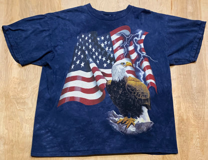 Vintage The Mountains Eagle and Flag T-Shirt