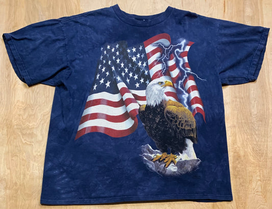 Vintage The Mountains Eagle and Flag T-Shirt