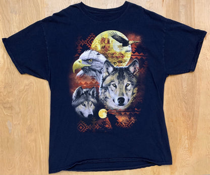 Early 2000's Wolves and Eagles Graphic T-shirt