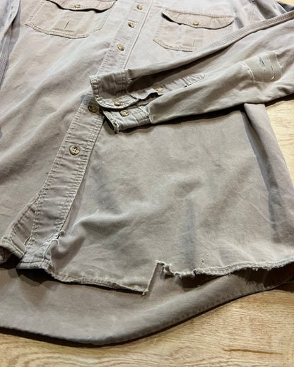 Vintage Distressed and Patched St. Johns Bay Tan Button-Up