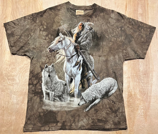 2003 The Mountains Native American and Wolves T-Shirt