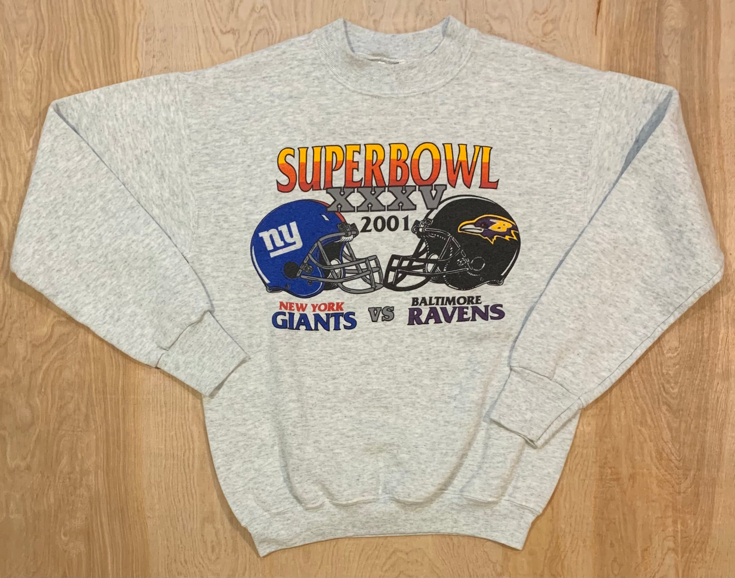 Vintage 2001 Super Bowl XXXV Giants vs. Ravens Crewneck