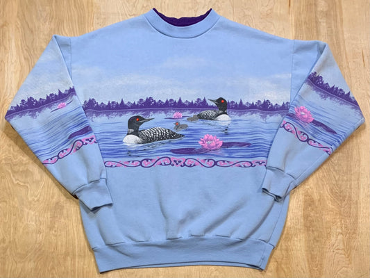 Vintage Artisans Designs Loon Family Crewneck