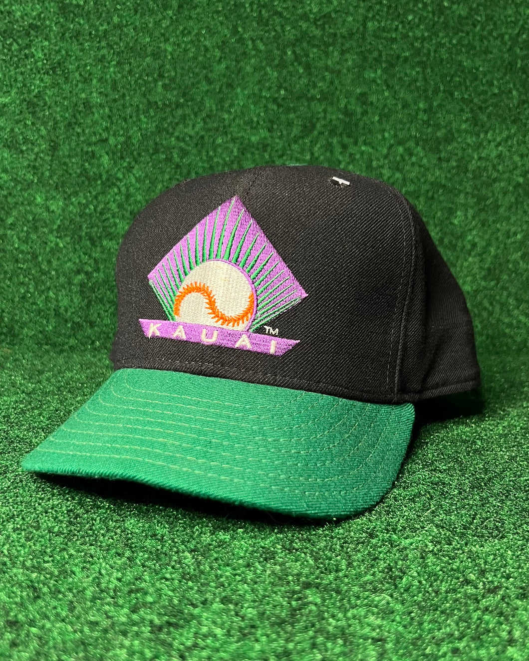 Vintage Wool Kauai Emeralds Hawaii Winter Baseball League New Era Fitted Hat