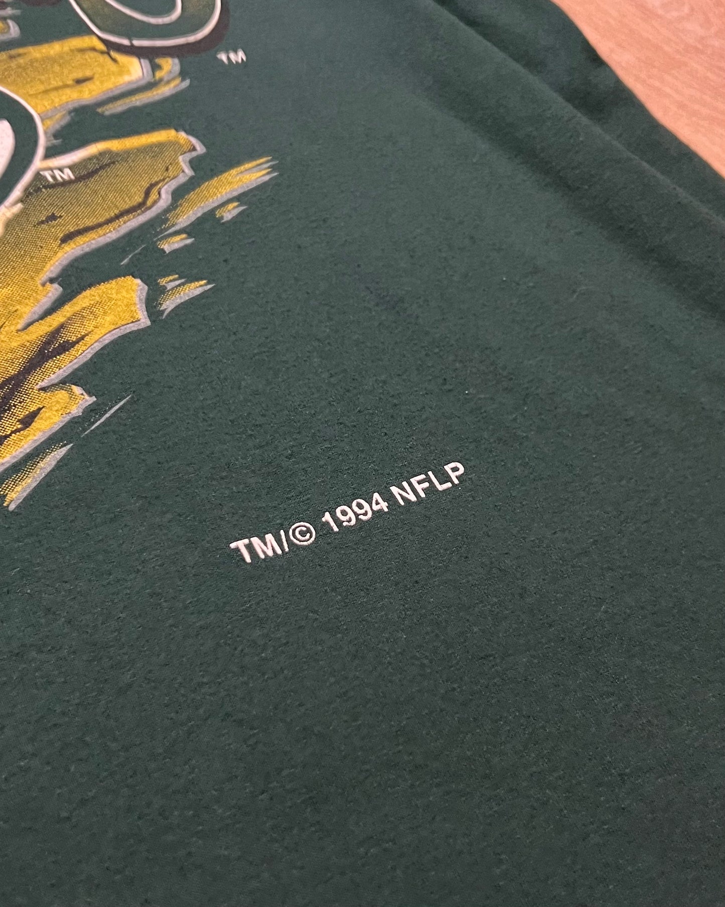 1994 Green Bay Packers Logo 7 Single Stitch T-Shirt