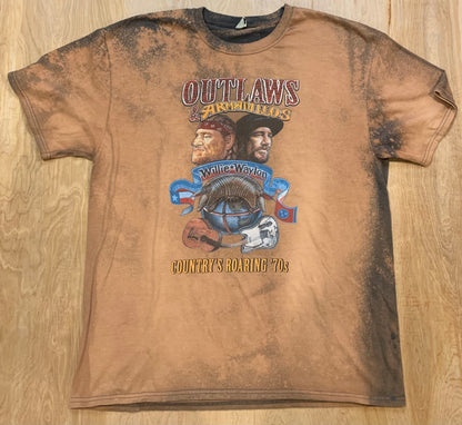 Willie and Waylon Outlaws and Armadillos Custom T-shirt
