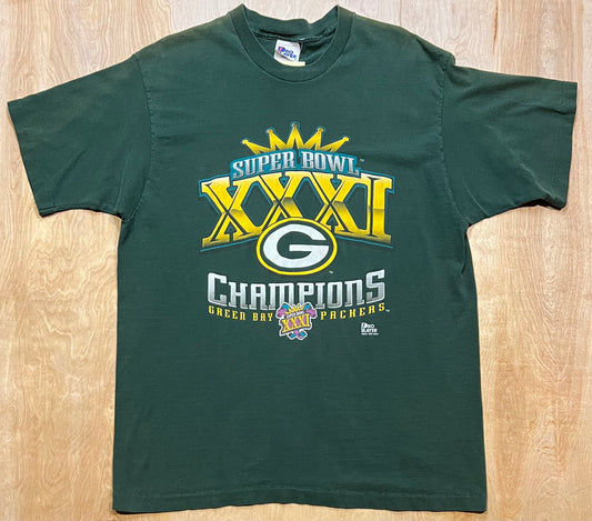 1997 Green Bay Packers Super Bowl Champions Single Stitch T-Shirt