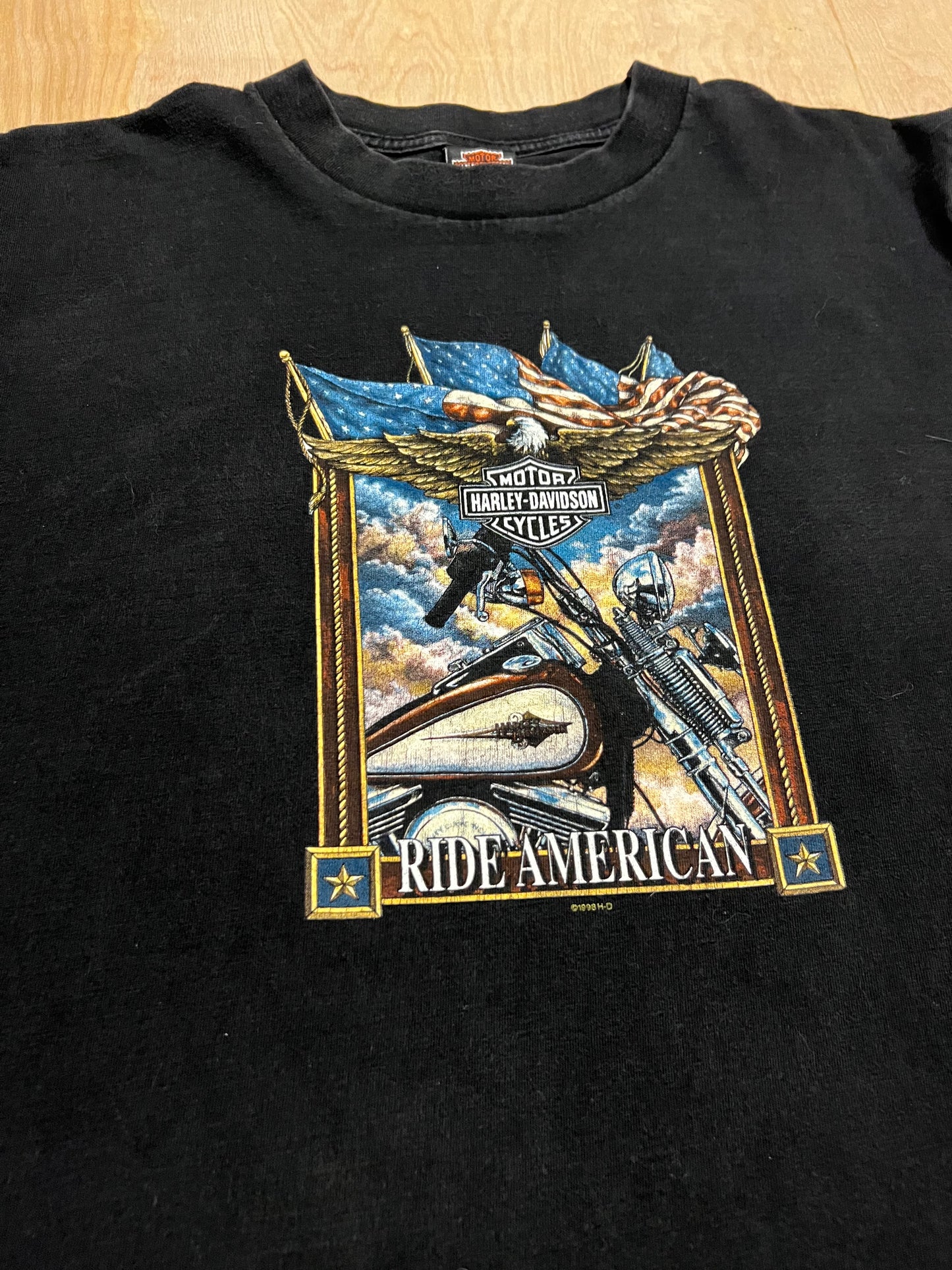 1998 Harley Davidson "Ride American" Treasure Coast T-Shirt