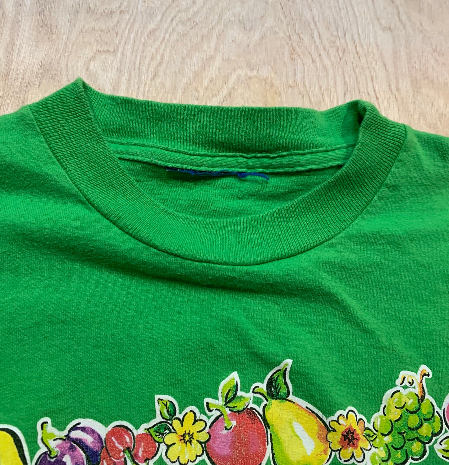 Vintage Pooh and Fruit Square Green T-Shirt