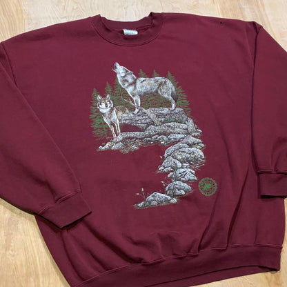 Vintage American Outdoors Wolves Crewneck