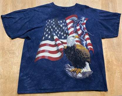 Vintage The Mountains Eagle and Flag T-Shirt