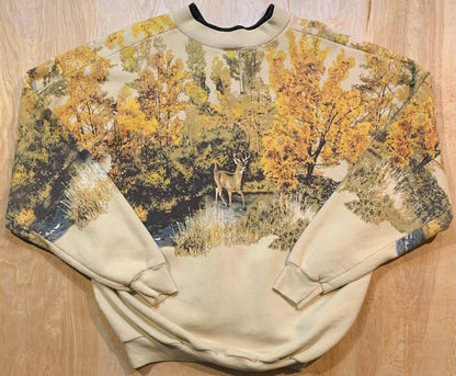 Vintage 90's Outdoors Deer/Fall Art Unlimited 3 Button Crewneck