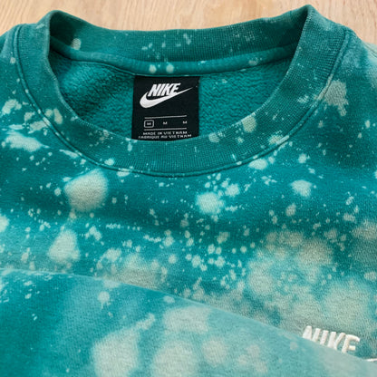 Custom Bleached Teal Nike Crewneck