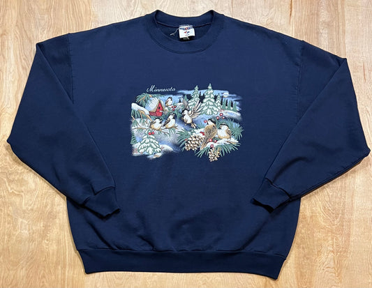 Vintage Minnesota Birds in the Snow Crewneck