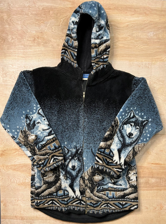 Vintage Natural Reflections AOP Wolf Fleece Jacket