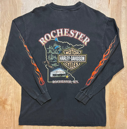 1999 Harley Davidson "Flames" Rochester, MN Long Sleeve Shirt