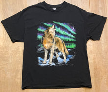 Load image into Gallery viewer, Northern Lights and Wolf Graphic T-Shirt

