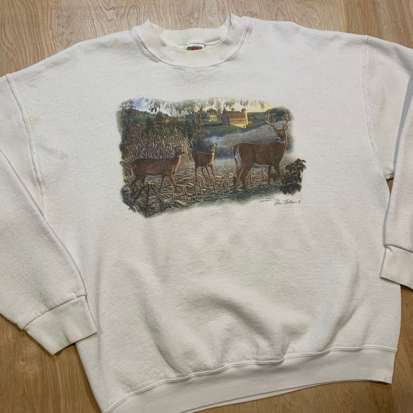 Corn Field and Whitetail Deer Scene Crewneck