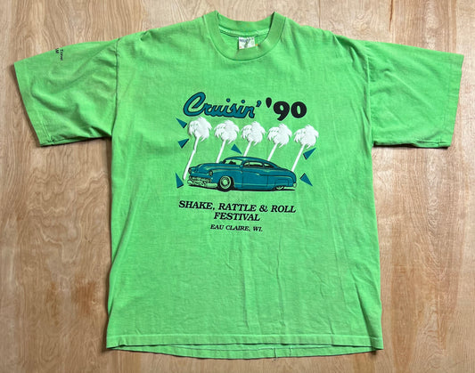 1990 "Crusin' '90" Shake, Rattle, & Roll Festival Eau Claire, Wi Deadstock Single Stitch T-Shirt