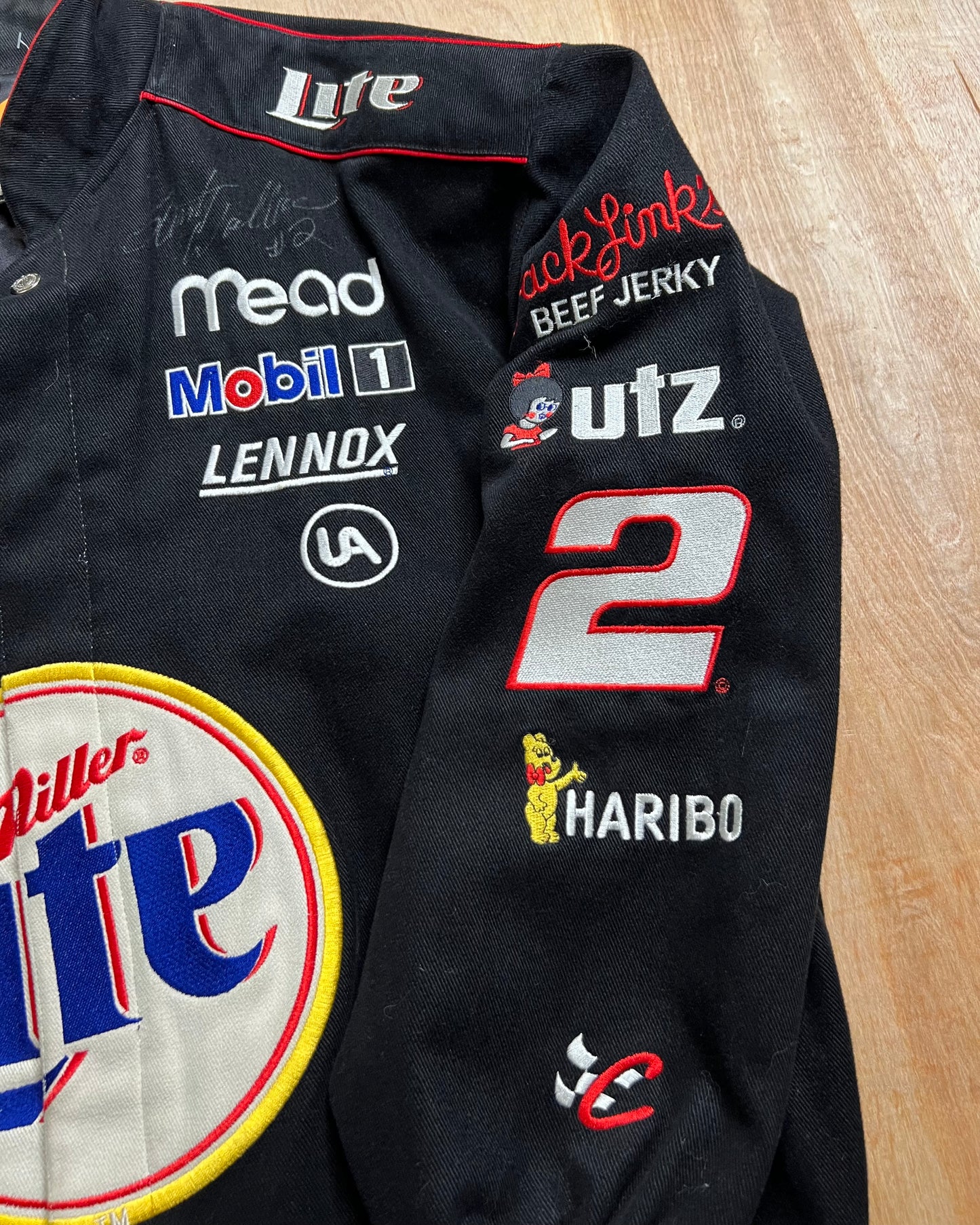 Vintage Miller Lite Rusty Wallace Autographed Nascar Winston Cup Series Racing Jacket
