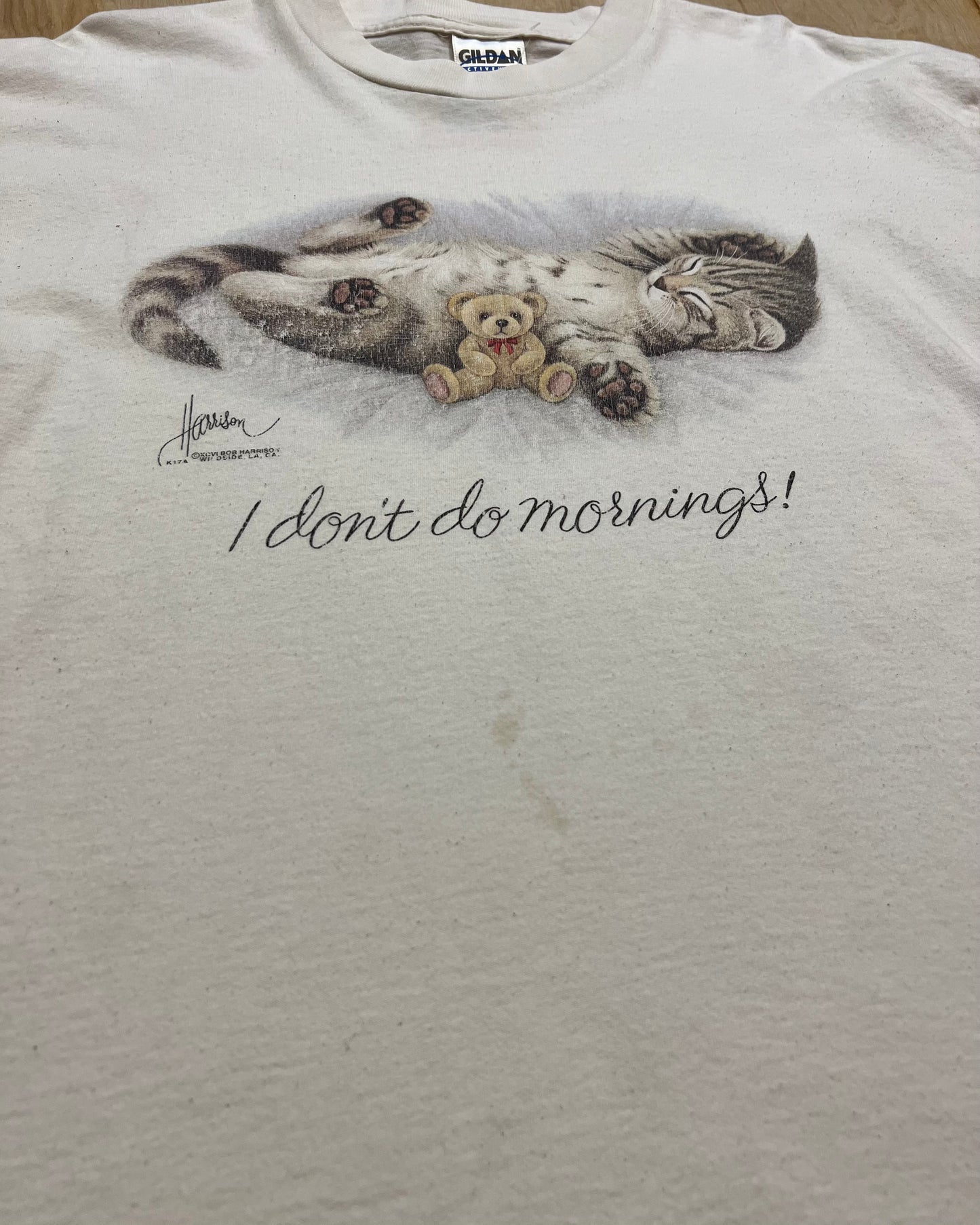 Vintage Kitten "I don't do Mornings" T-Shirt