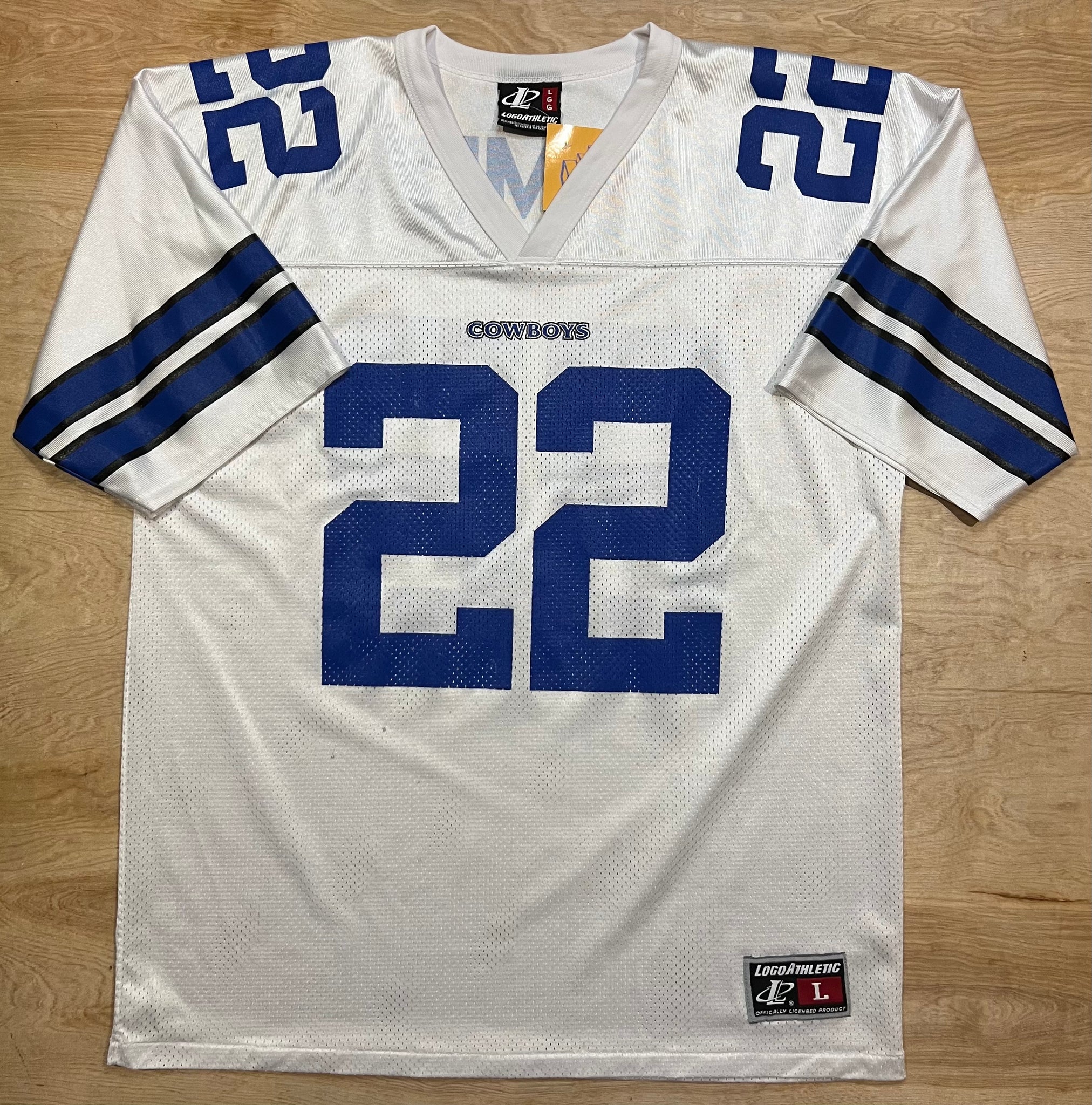 22 EMMITT SMITH Dallas Cowboys NFL RB Blue/White Throwback Jersey