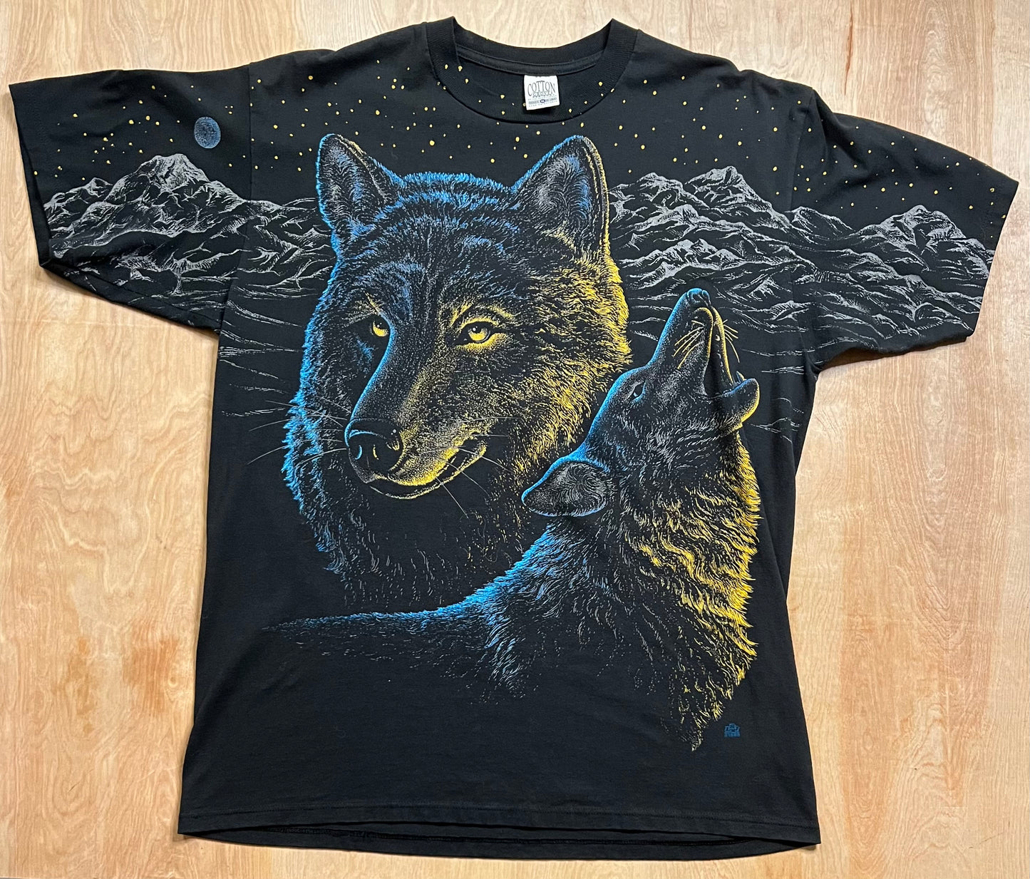 1995 AOP Wolf X Mountains X Night Sky T-Shirt