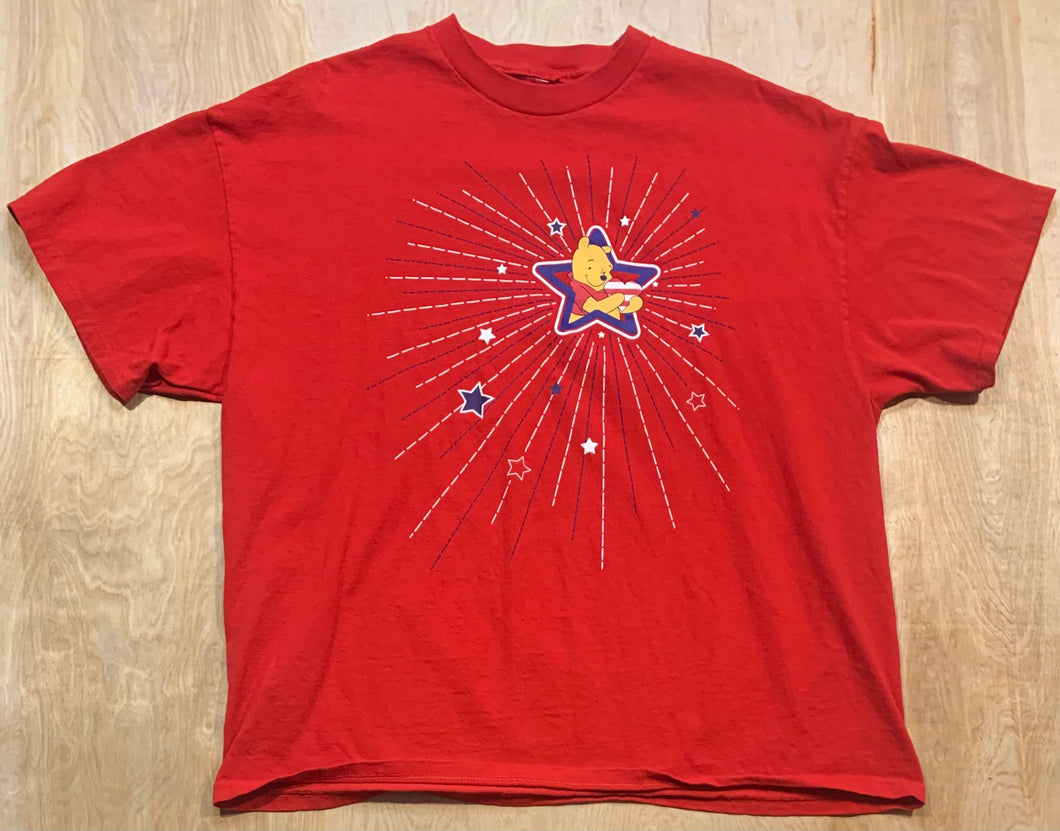 Vintage Winnie-The-Pooh Red White and Blue Starts T-Shirt