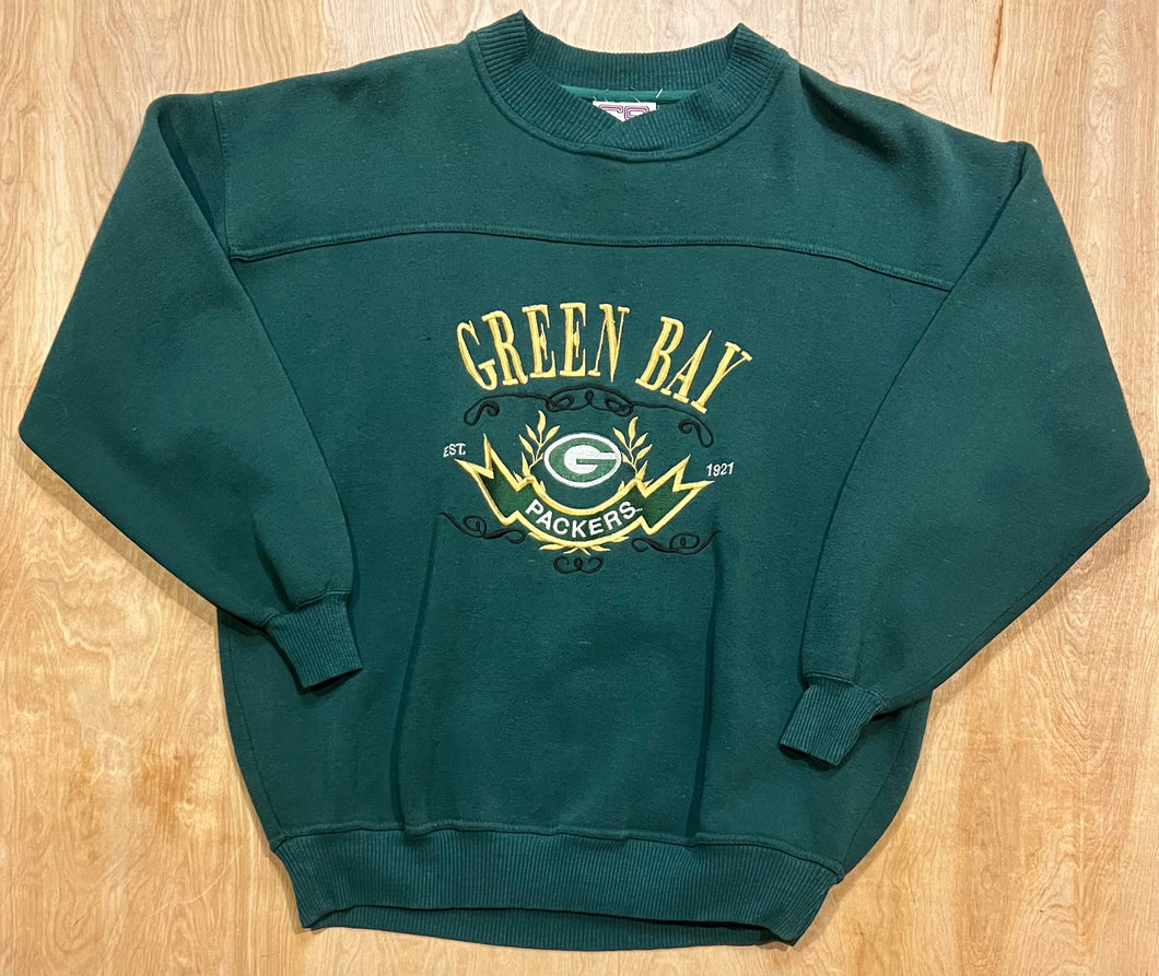 Vintage Green Bay Packers Embroidered Cradle Sports Crewneck