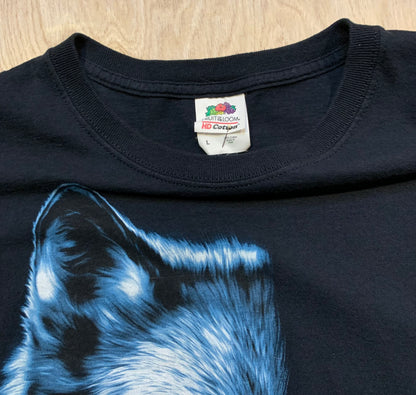 2000's Half Face Wolf Graphic T-Shirt