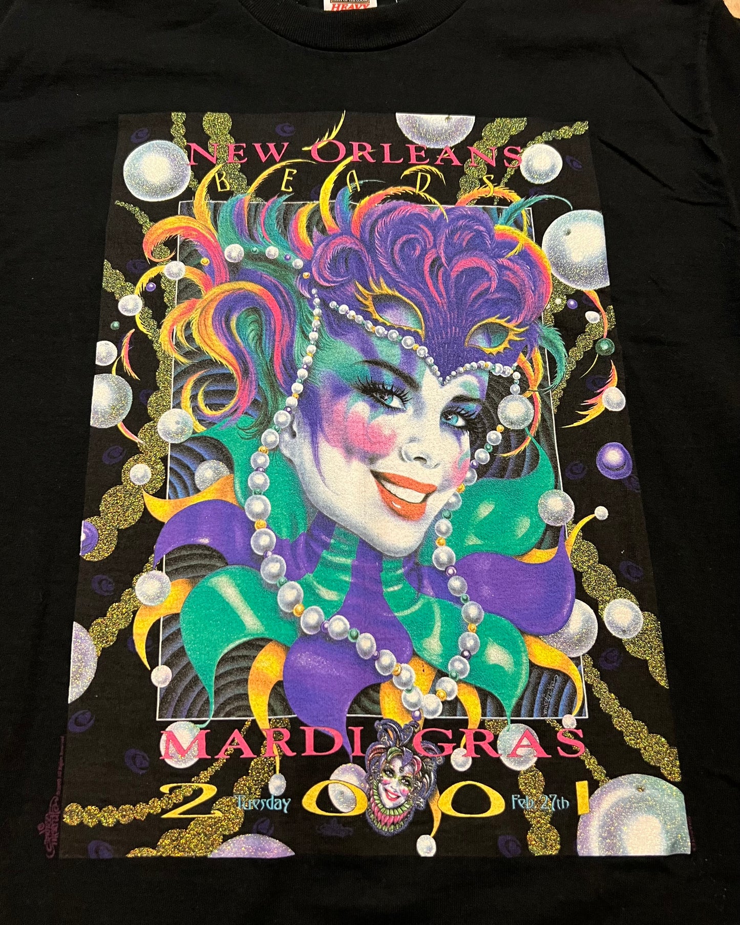 2001 New Orleans Mardi Gras Beads T-Shirt