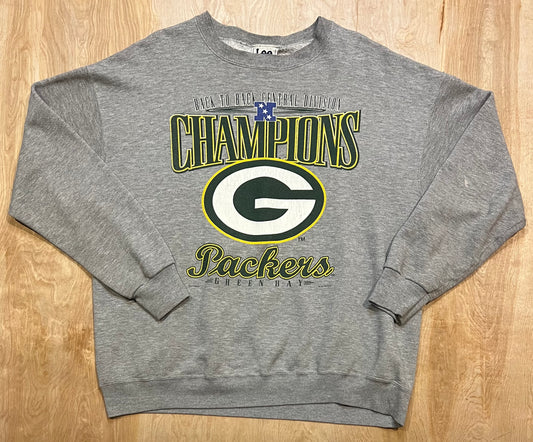 1995 Green Bay Packers Back to Back Division Champions Lee Sports Crewneck