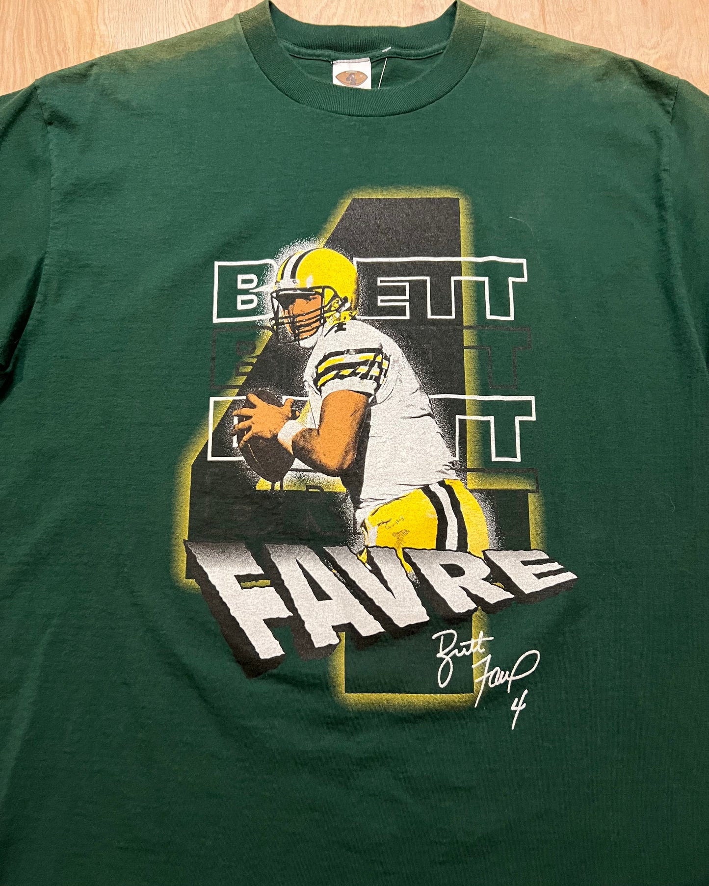 Vintage Green Bay Packers Brett Favre Single Stitch T-Shirt