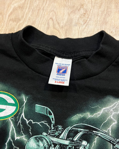 Vintage Green Bay Packers NFC Champions Cycle x Lightning Logo 7 T-Shirt