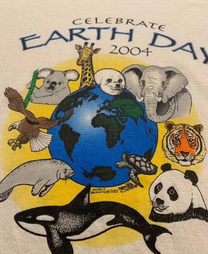 2004 Celebrate Earth Day Single Stitch White T-Shirt