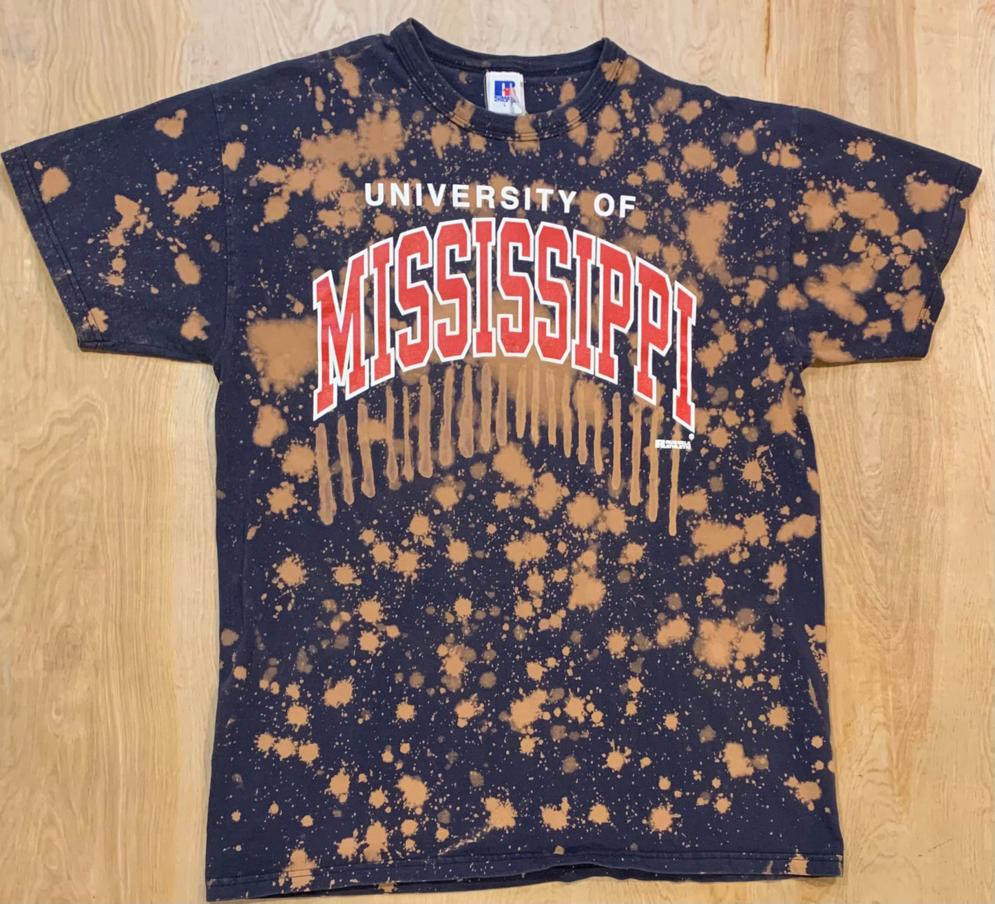 University of Mississippi Custom Bleached T-shirt