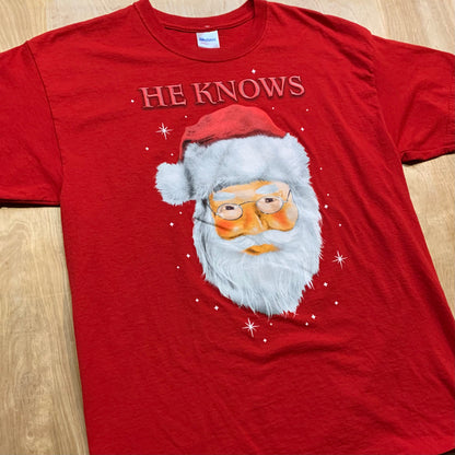 Santa "He Knows" T-Shirt