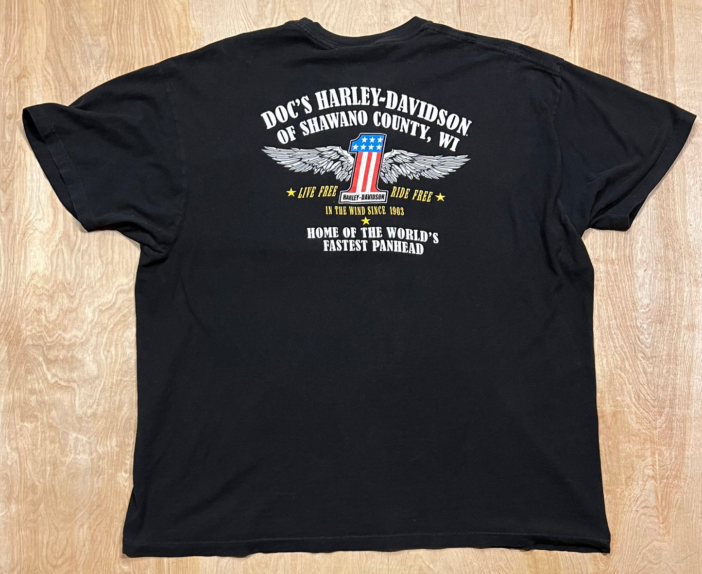 Harley Davidson "Built To Last" Shawano, Wi T-Shirt