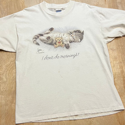 Vintage Kitten "I don't do Mornings" T-Shirt