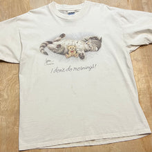 Load image into Gallery viewer, Vintage Kitten &quot;I don&#39;t do Mornings&quot; T-Shirt
