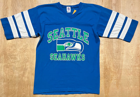 Vintage Seattle Seahawks Logo 7 Single Stitch T-Shirt