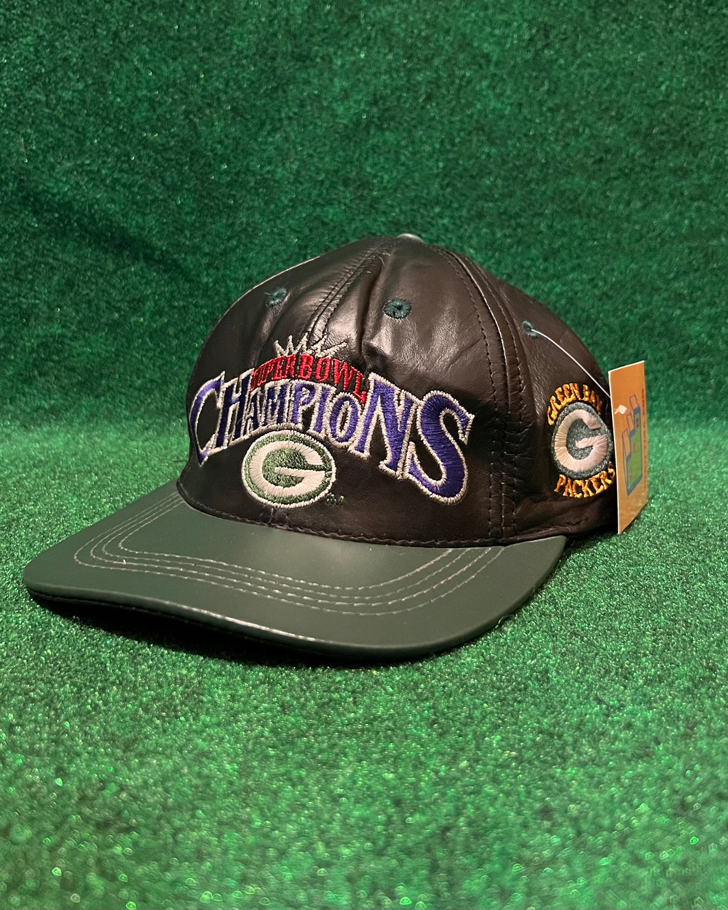 Vintage 1997 Green Bay Packers Super Bowl Champions Leather Hat
