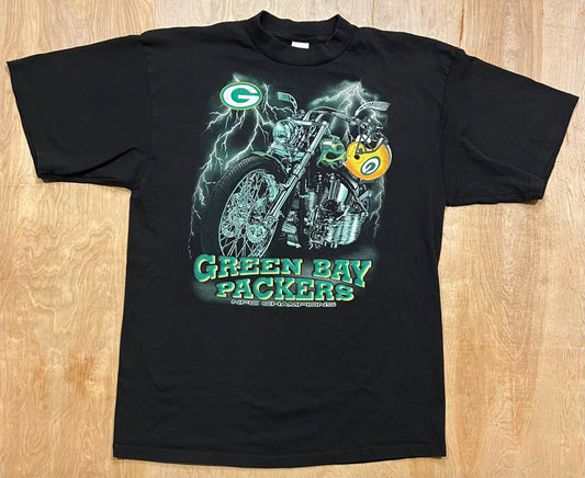 Vintage Green Bay Packers NFC Champions Cycle x Lightning Logo 7 T-Shirt